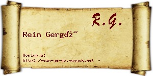 Rein Gergő névjegykártya